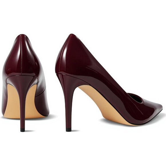 Women Red Pointed Toe Slip-on Closed Toe 3 Inch Stiletto Pumps High Heels - Picture 7 of 7